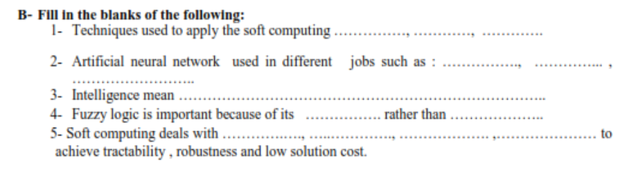 Solved B- Fill In The Blanks Of The Following: 1. Techniques | Chegg.com