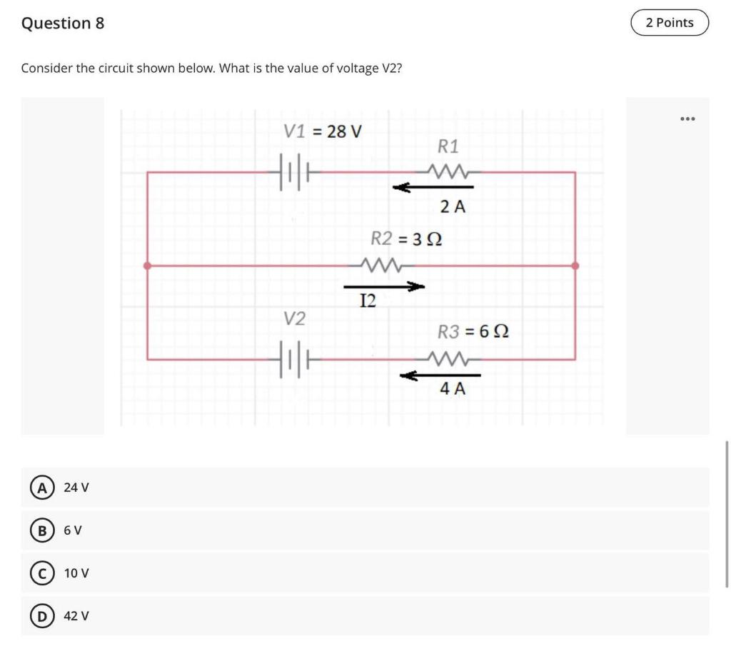 Solved Question 8 2 Points Consider the circuit shown below. | Chegg.com
