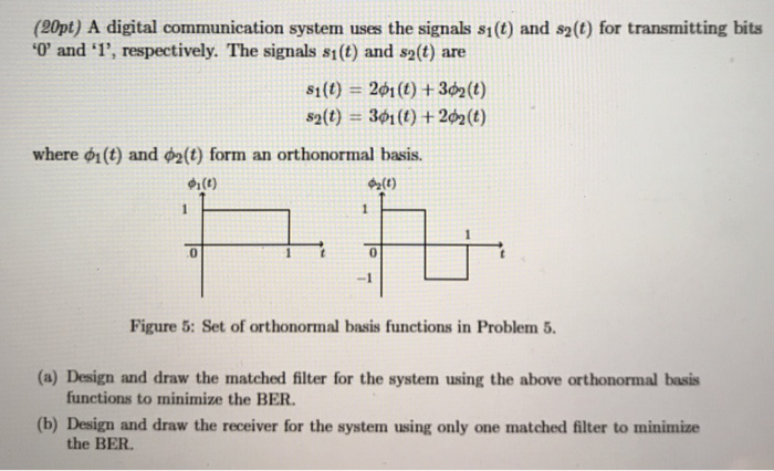 (20pt) A digital communication system uses the | Chegg.com