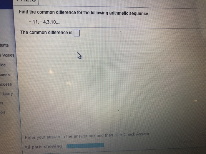 Solved Find the common difference for the following | Chegg.com