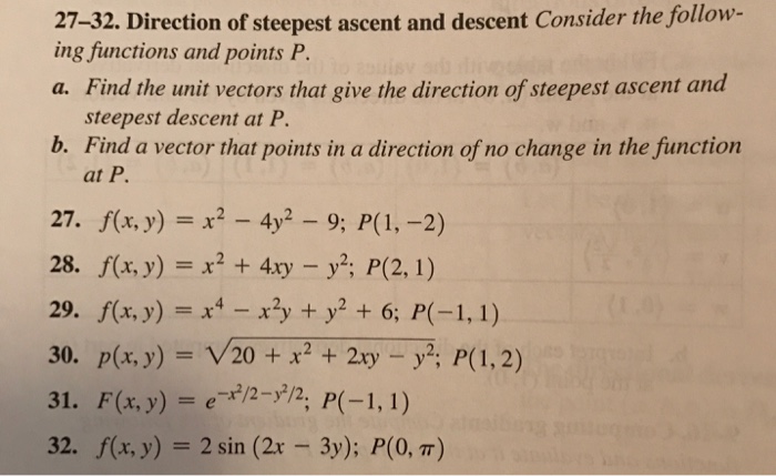 Solved Consider the following functions and points P. a. | Chegg.com