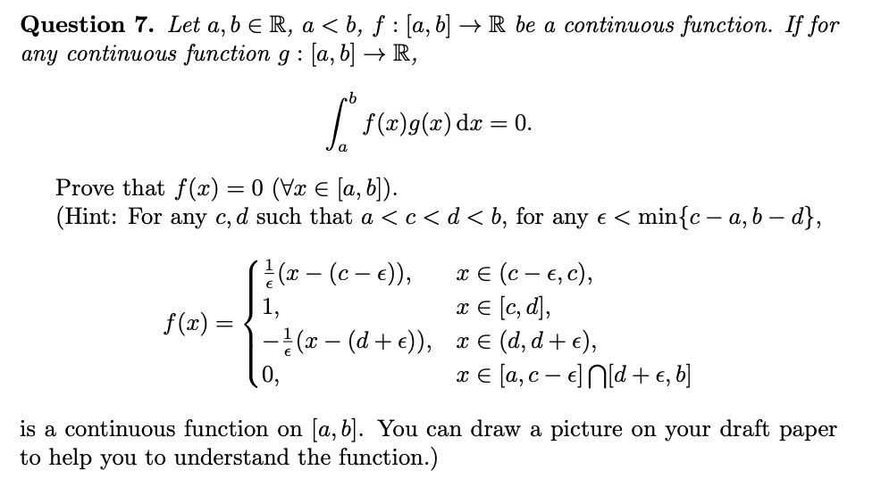 Solved Question 7. Let a, b ER, a | Chegg.com