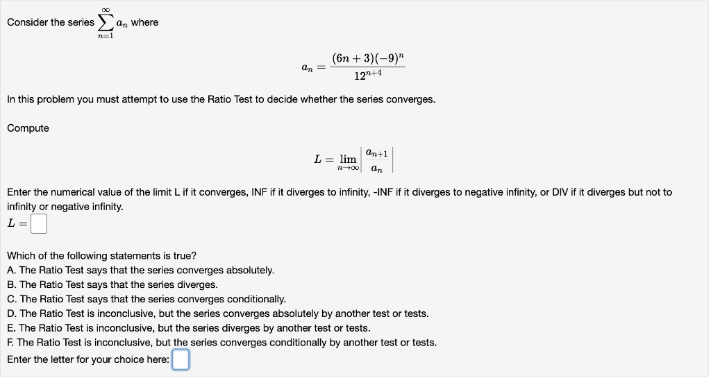 Solved Consider the series ∑n=1∞an where an=en+5n+6(n+4)! In | Chegg.com