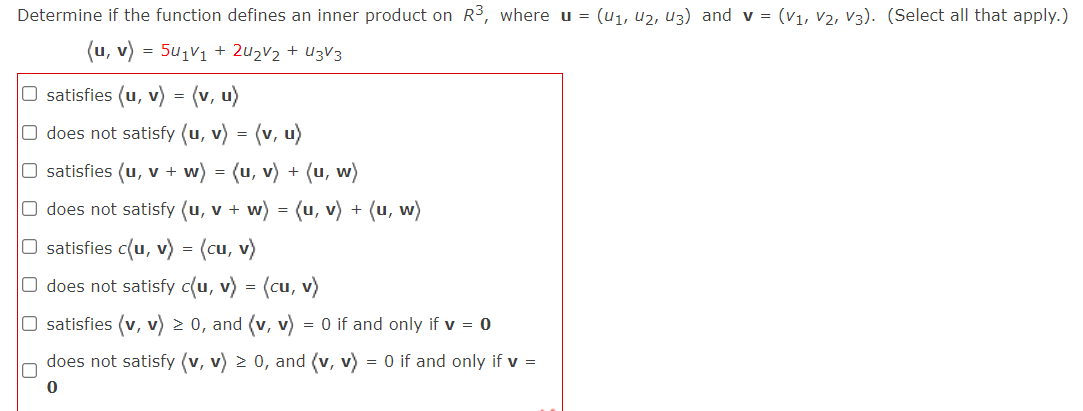 Solved = + Determine If The Function Defines An Inner | Chegg.Com
