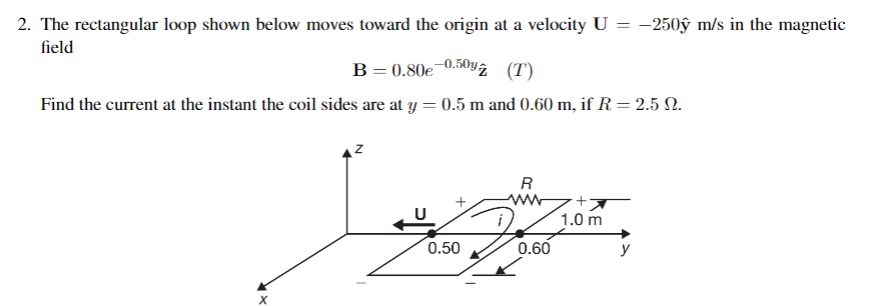 Solved 2. The rectangular loop shown below moves toward the | Chegg.com