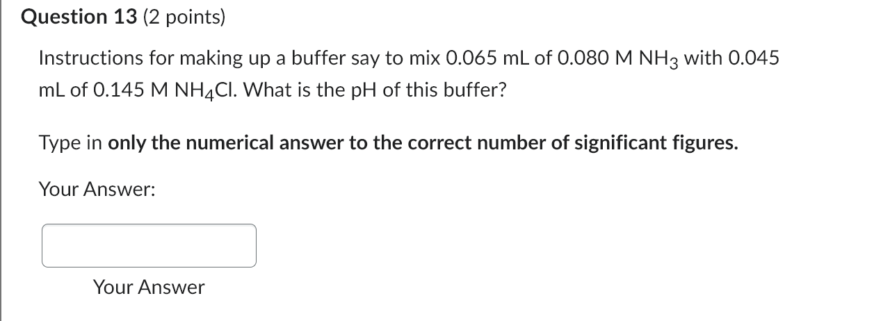 Solved Instructions for making up a buffer say to mix 0.065 | Chegg.com