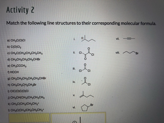 Solved Activity 2 Match the following line structures to | Chegg.com