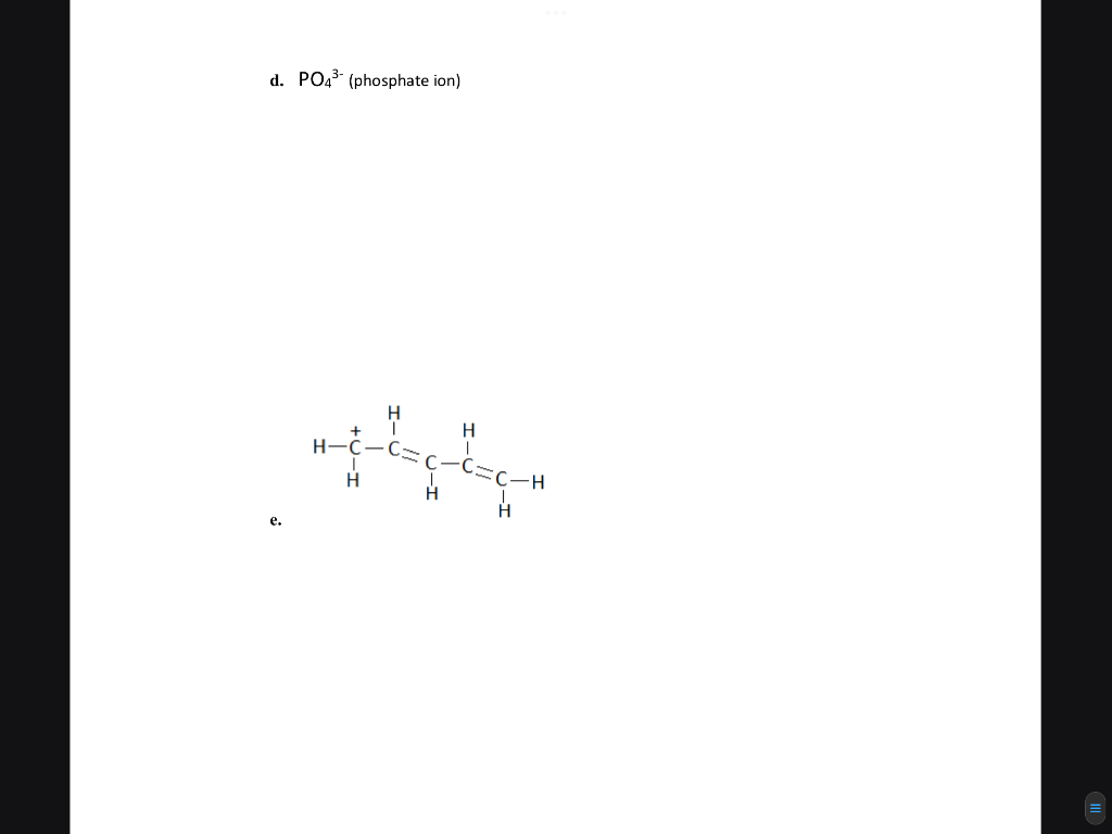 Solved d. PO43− (phosphate ion) | Chegg.com