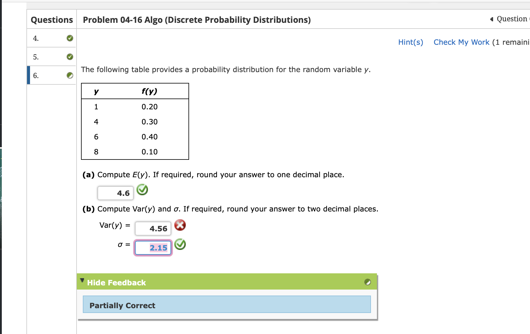 Solved The Following Table Provides A Probability 