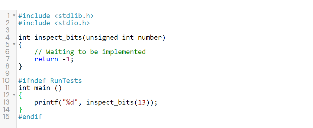 Solved Implement the inspect_bits function that checks if | Chegg.com