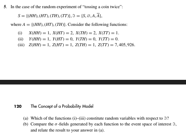 5 In The Case Of The Random Experiment Of Tossin Chegg Com