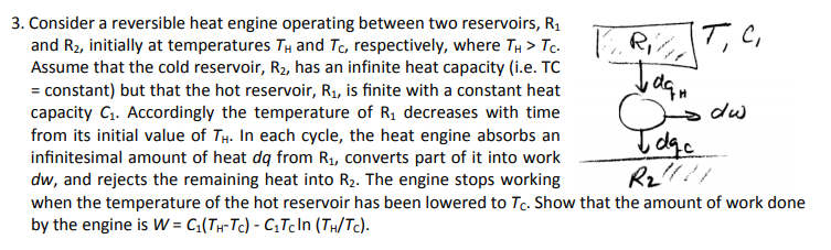 Solved 3. Consider A Reversible Heat Engine Operating | Chegg.com