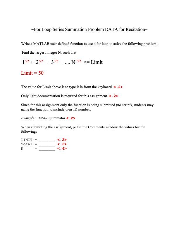 Solved -For Loop Series Summation Problem DATA for | Chegg.com