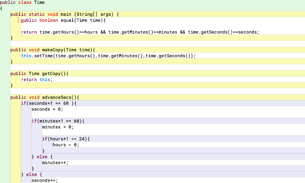 Solved 1)Task: Create a Time class. The class should contain | Chegg.com