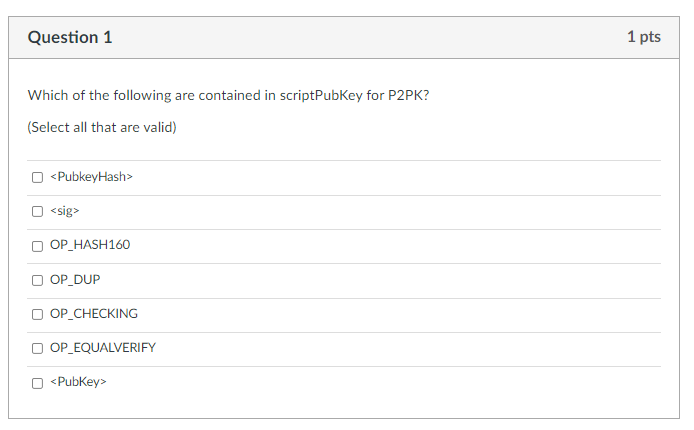 Solved Question 1 1 pts Which of the following are contained | Chegg.com