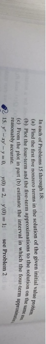 Solved In each of Problems 15 through 18: (a) Find the first | Chegg.com