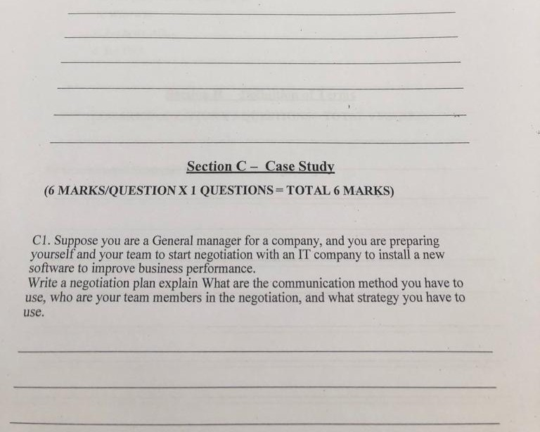 Solved Section C Case Study (6 MARKS/QUESTION X 1 QUESTIONS | Chegg.com