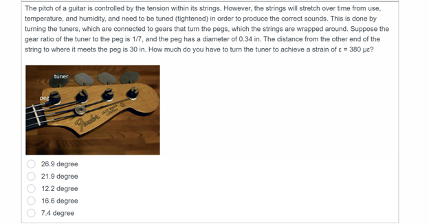 Solved The pitch of a guitar is controlled by the tension Chegg