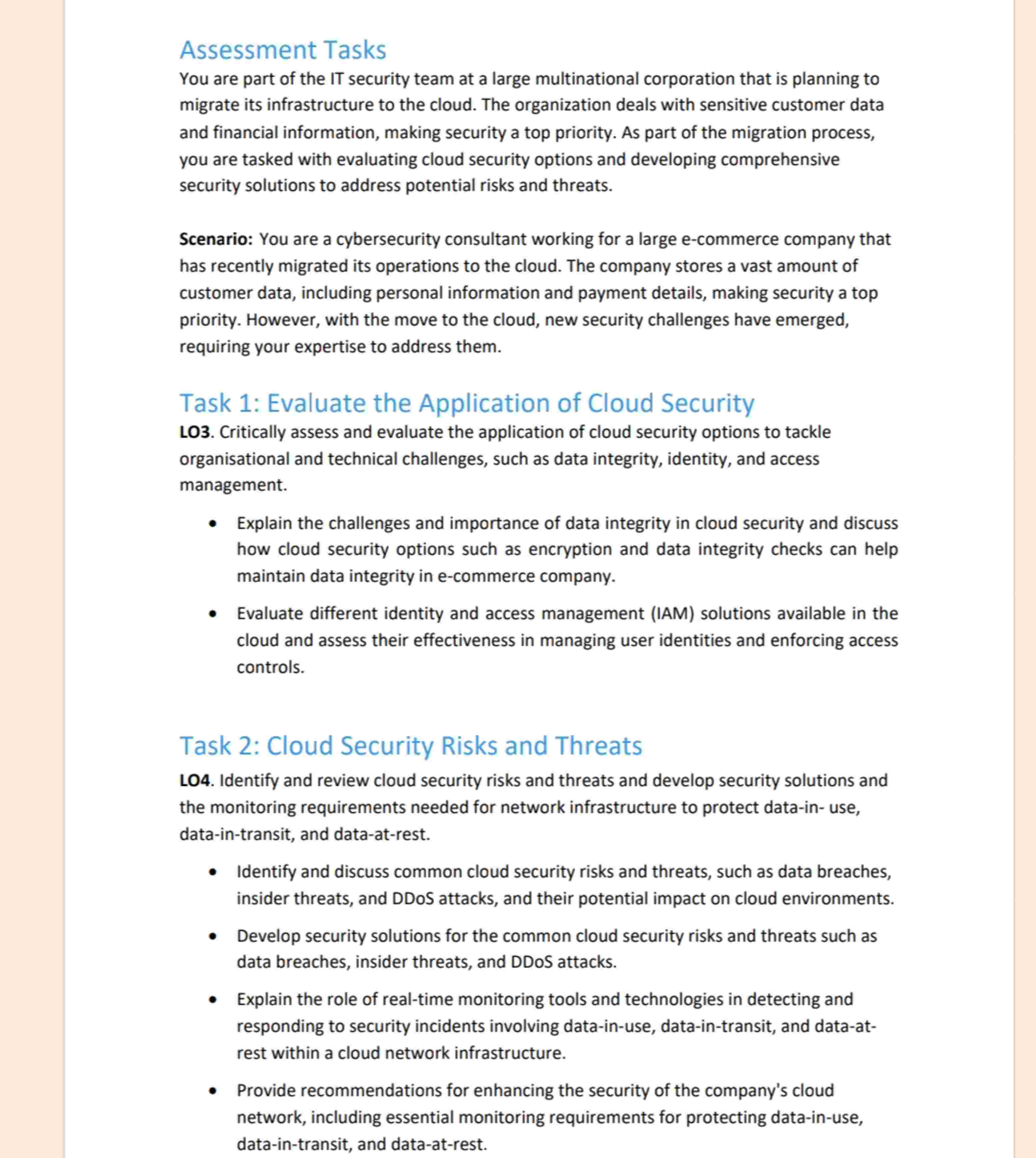 Solved Assessment Tasks You are part of the IT security team | Chegg.com