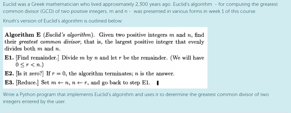 Euclid was a Greek mathematician who lived | Chegg.com