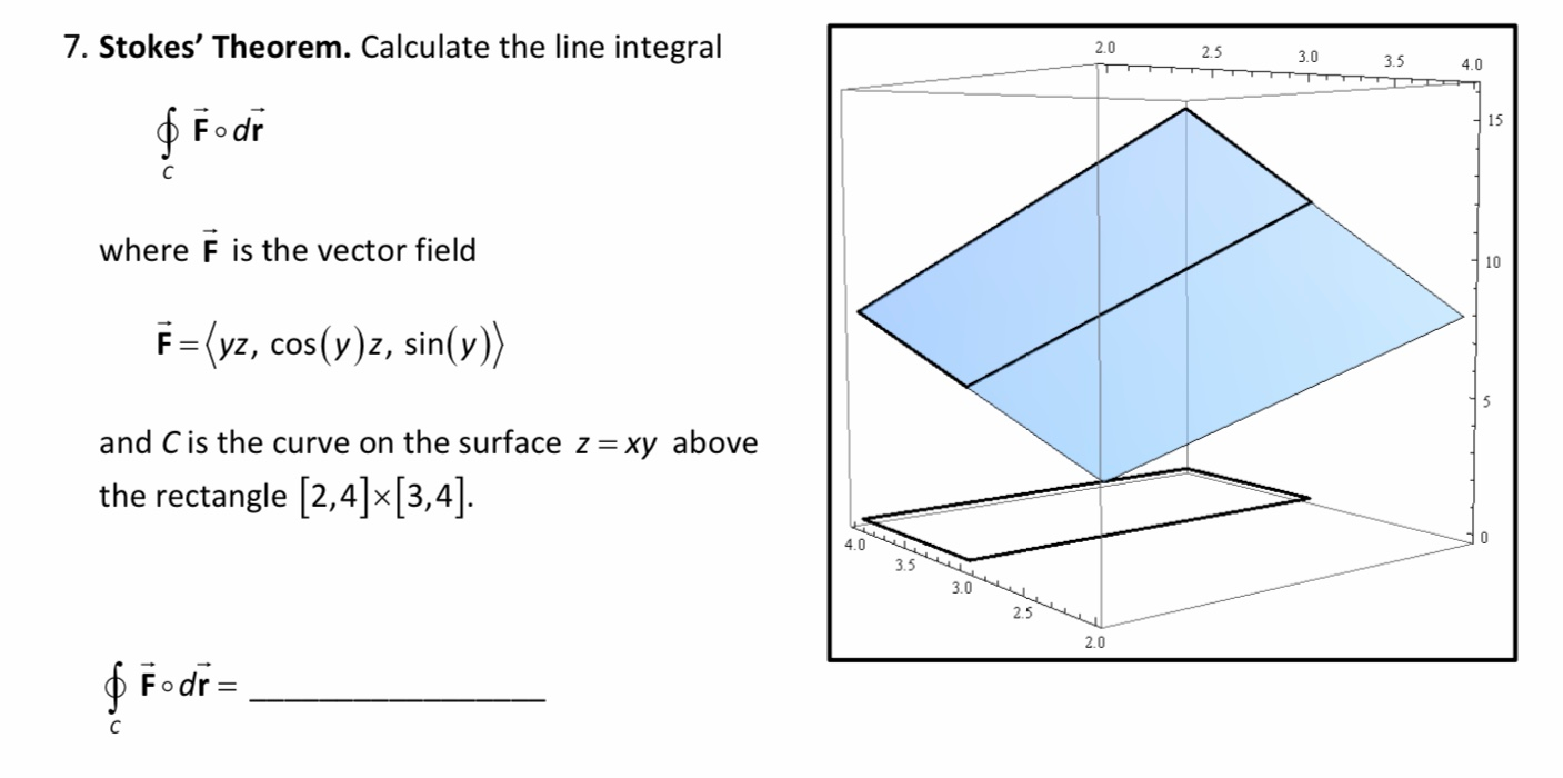 Solved 7. Stokes' Theorem. Calculate the line integral 2.0 | Chegg.com