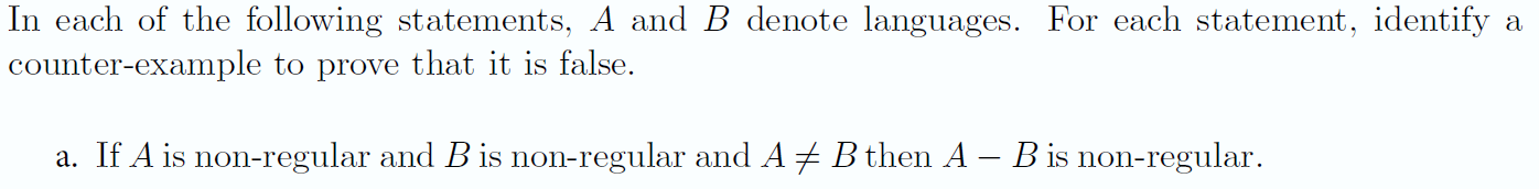 Solved In Each Of The Following Statements, A And B Denote | Chegg.com