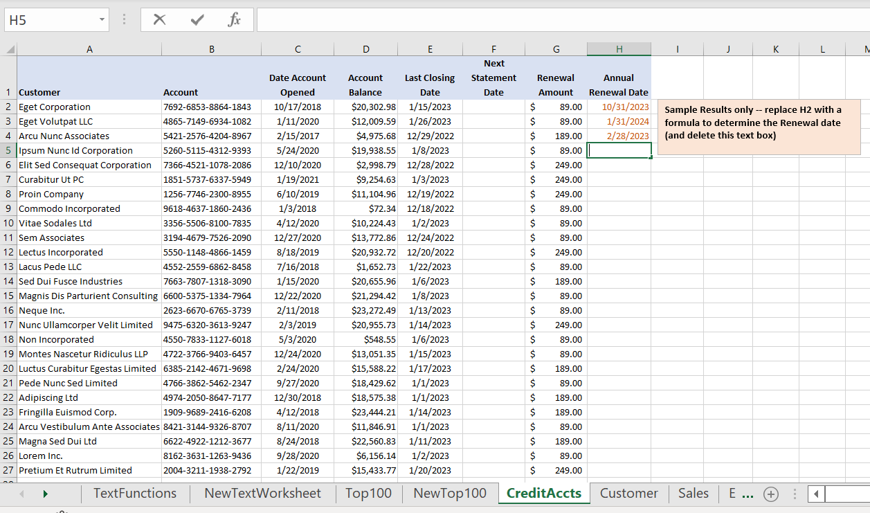 - Write a formula to determine the next annual | Chegg.com