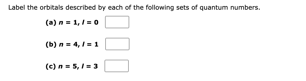 Solved Label the orbitals described by each of the following | Chegg.com