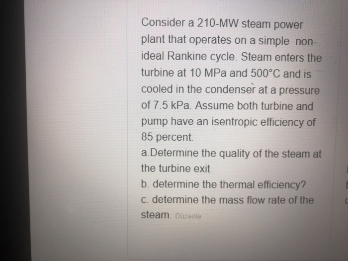 Solved Consider A 210-MW Steam Power Plant That Operates On | Chegg.com