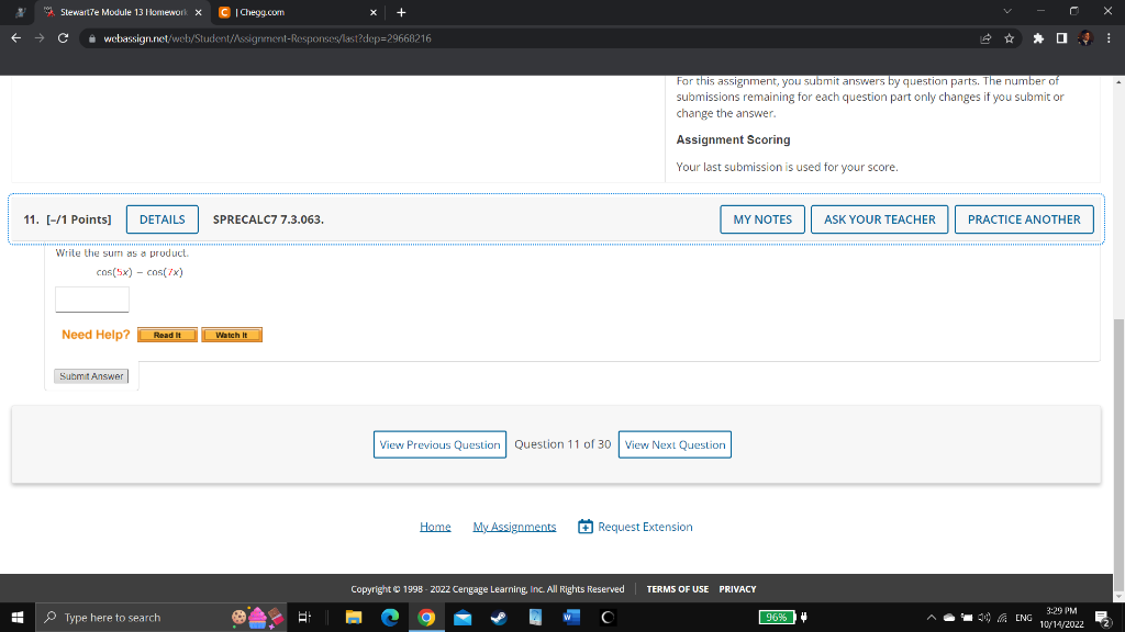 Solved For this assignment, you submit answers by question | Chegg.com