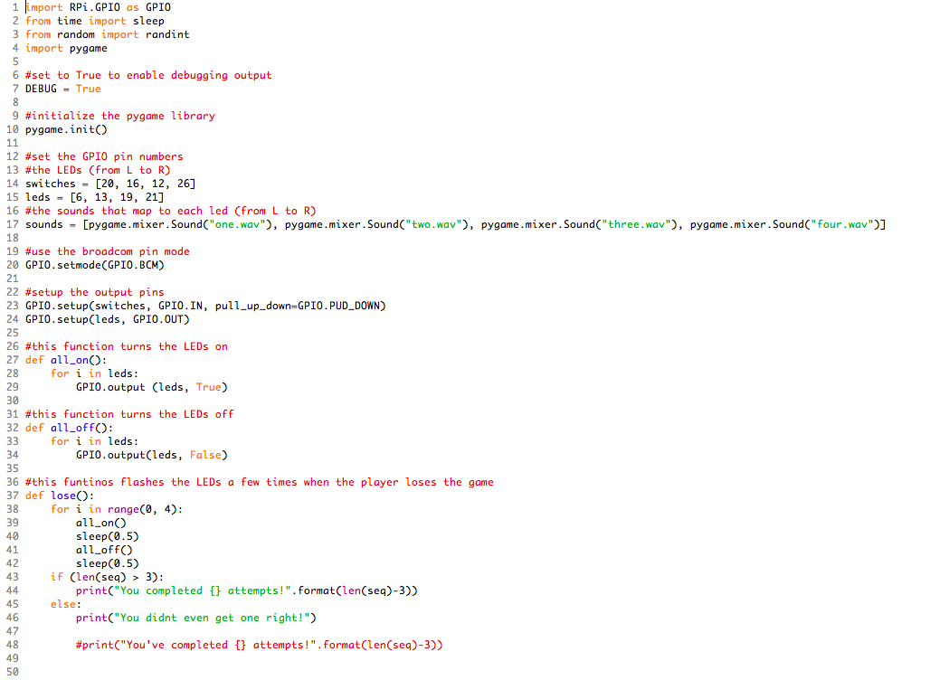 I need help coding a function into this Simon Python | Chegg.com