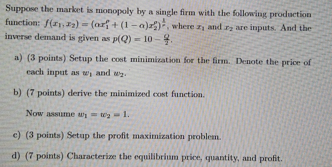 Solved Suppose the market is monopoly by a single firm with | Chegg.com