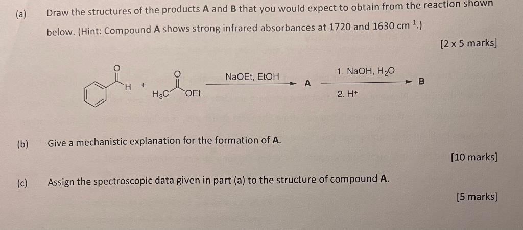 Solved (a) Draw the structures of the products A and B that | Chegg.com