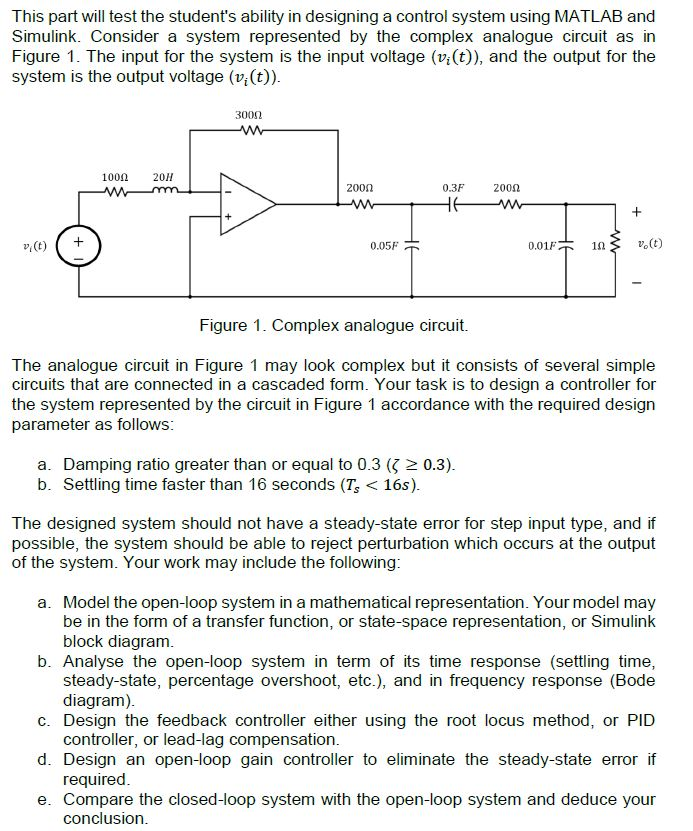 control system using matlab assignment help | matlab... This part will test the student's ability in | Chegg.com