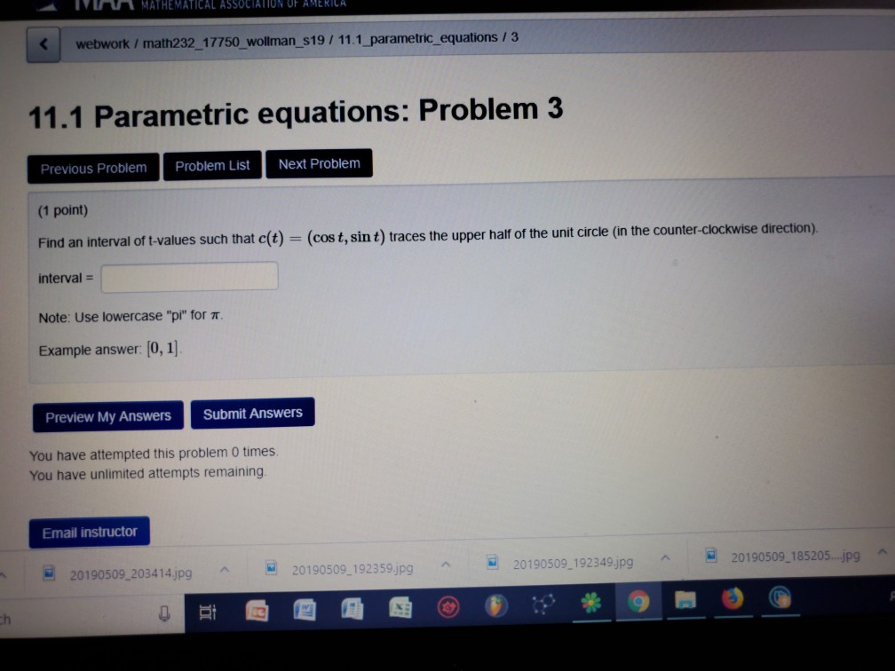 Solved 11.1 Parametric equations: Problem 2 Next Problem | Chegg.com