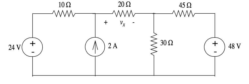 Solved Use the superposition theorem to find vx in the | Chegg.com