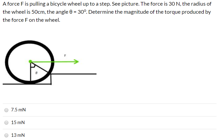 Bicycle Rims Force Solved A force Fis pulling a bicycle wheel up to a step. See | Chegg.com