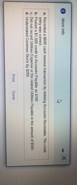 a. Recorded a $600 cash revenue transaction by | Chegg.com