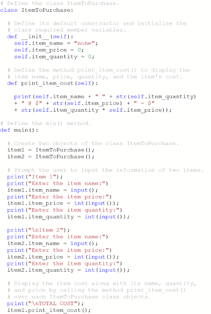 (Solved) : Lab Warm Online Shopping Cart 1 Build Itemtopurchase Class ...