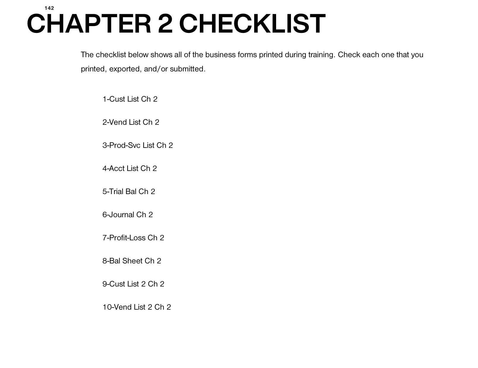 Solved The Checklist Below Shows All Of The Business Forms | Chegg.com