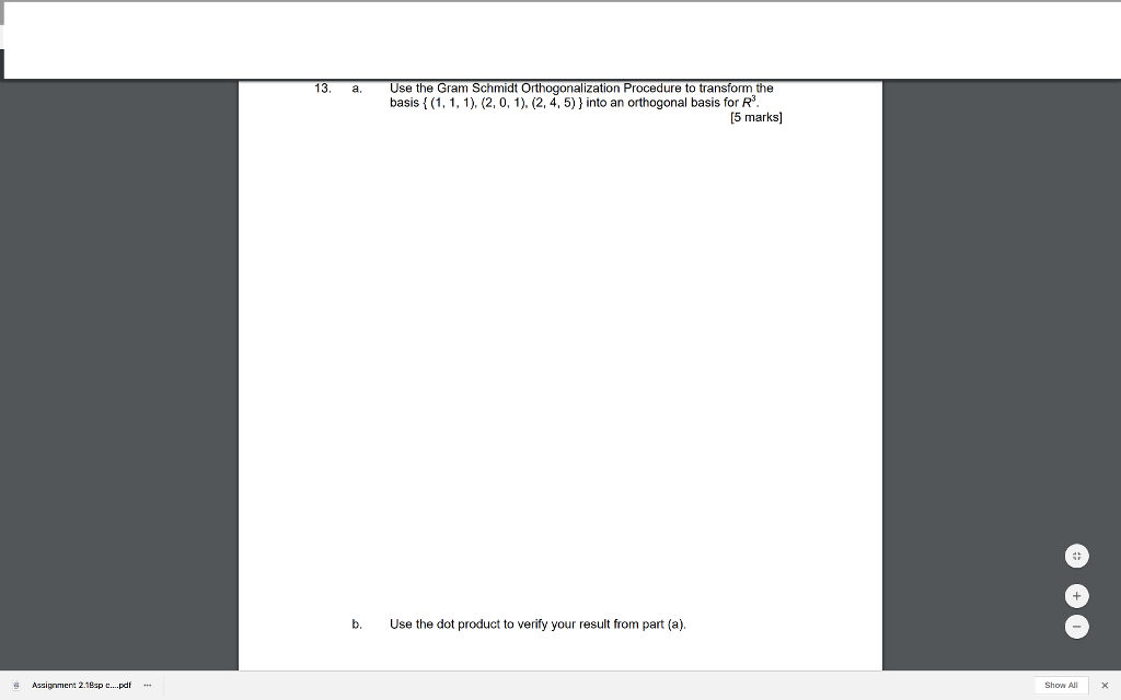 Solved 13. Use The Gram Schmidt Orthogonalization Procedure | Chegg.com