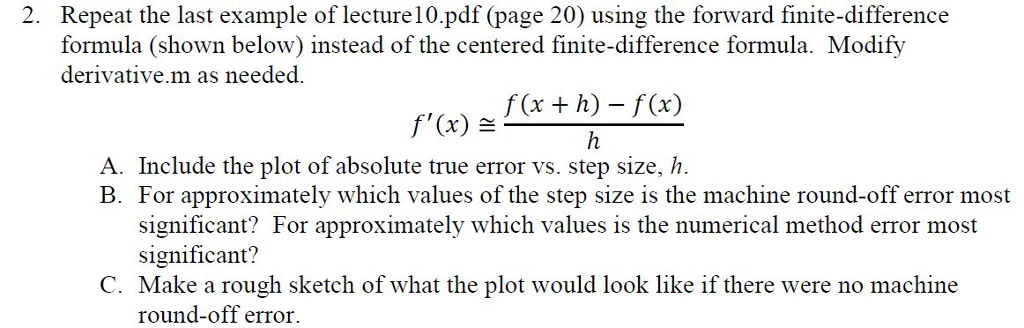 Example. Use Matlab to study the effect of step size | Chegg.com