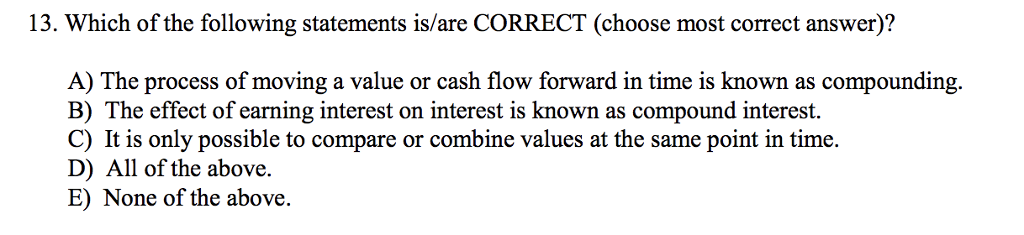 Solved 13. Which of the following statements is/are CORRECT | Chegg.com