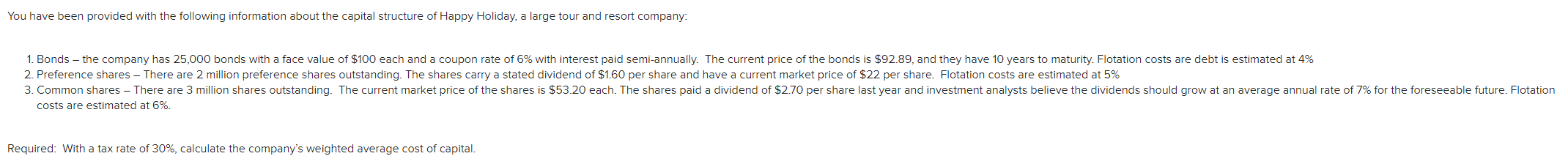Solved You have been provided with the following information | Chegg.com