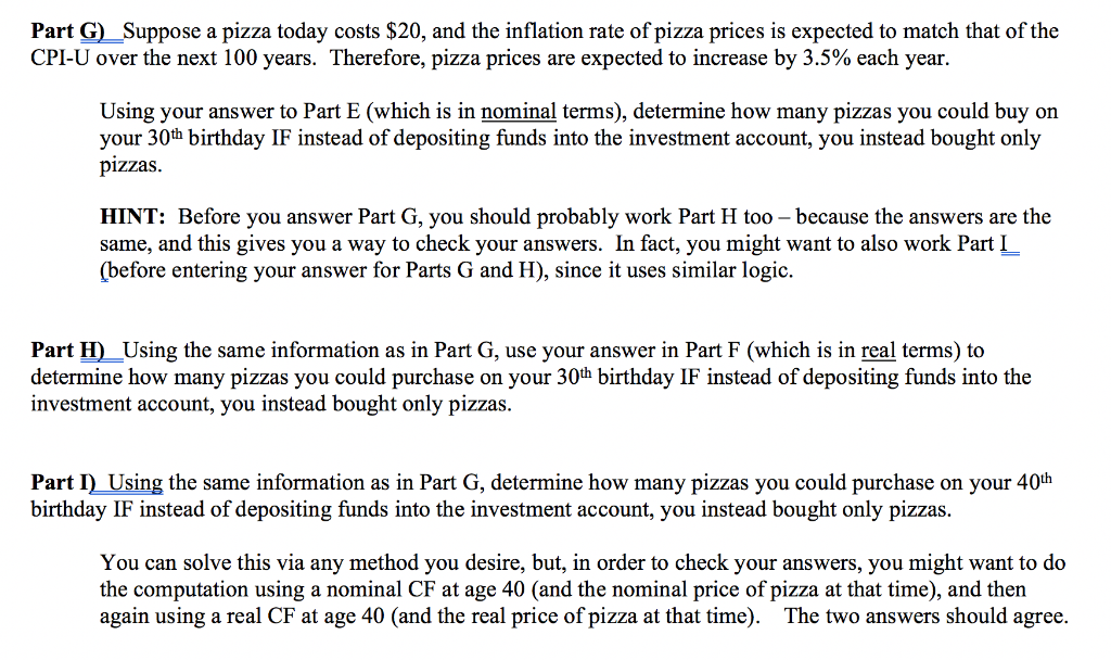 Part JUsing your answers in Parts G/H and I, | Chegg.com