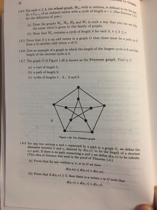 Solved g Let G be a connected graph with set V. For each v e | Chegg.com