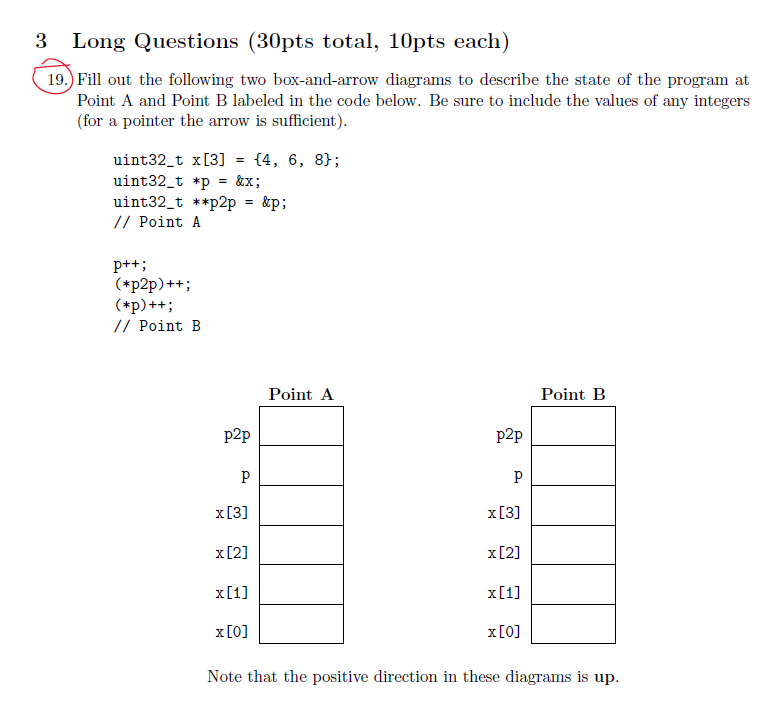 Solved Long Questions (30pts total, 10pts each) 19. Fill out | Chegg.com