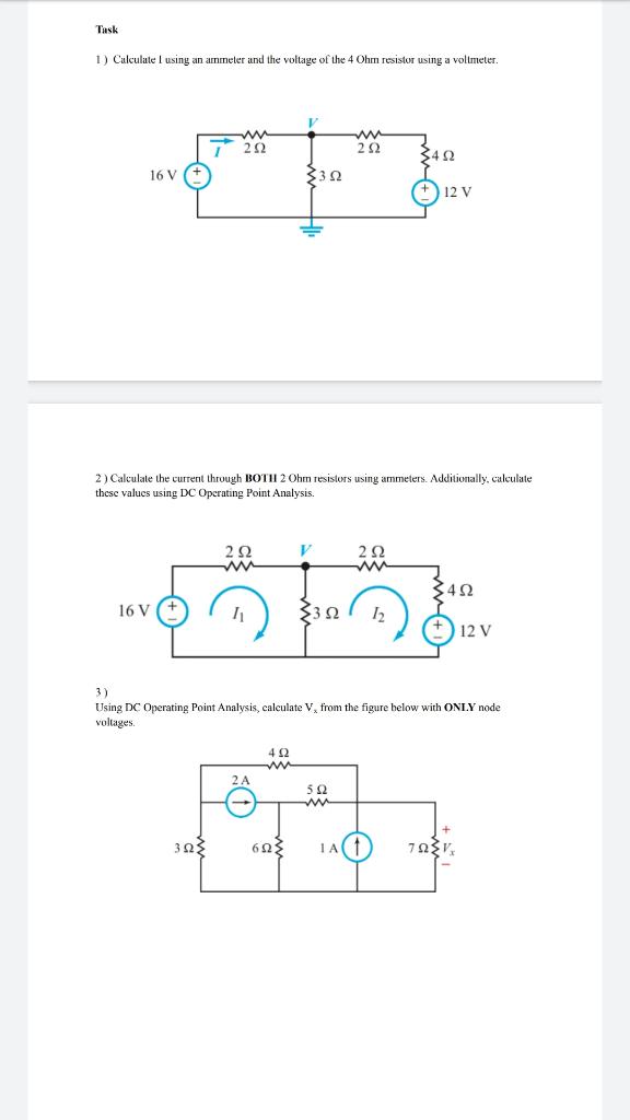 Solved 1) Calculate 1 using an ammeter and the voltage of