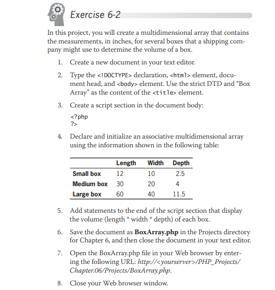 Solved Exercise 6-2 In this project, you will create a | Chegg.com