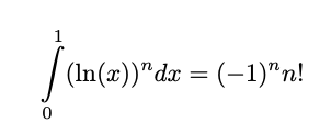 Solved ∫01(ln(x))ndx=(−1)nn! | Chegg.com